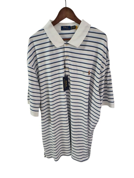 Polo Ralph Lauren Other - NWT Polo Ralph Lauren Men's Classic Polo Shirt White Blue Stripes Size 3XLT